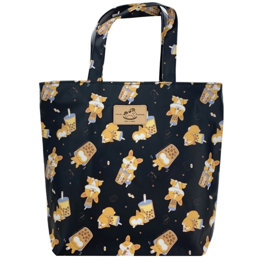 Waterproof Boba Corgi Bucket Tote Shoulder Handbag